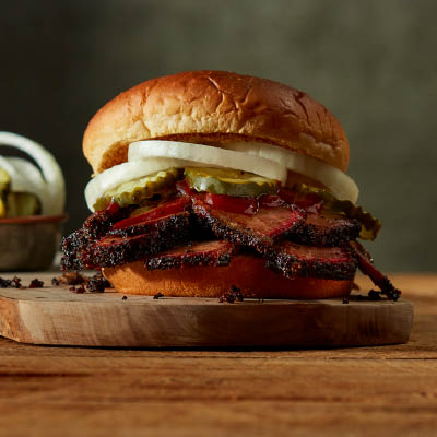 Sliced Brisket Sandwich